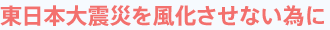 東日本大地震を風化させないために